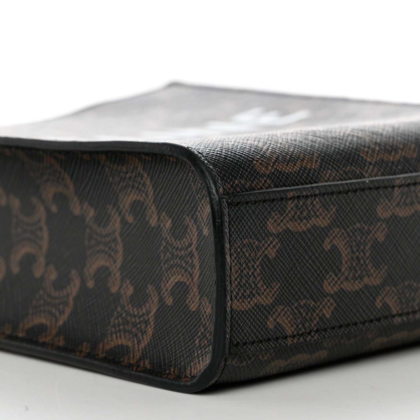 Triomphe Canvas Calfskin Mini Vertical Cabas Tan