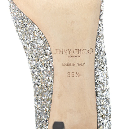 Jimmy Choo Glitter Pointy Toe Romy 85 Pumps 36.5 Champagne 7 of 10