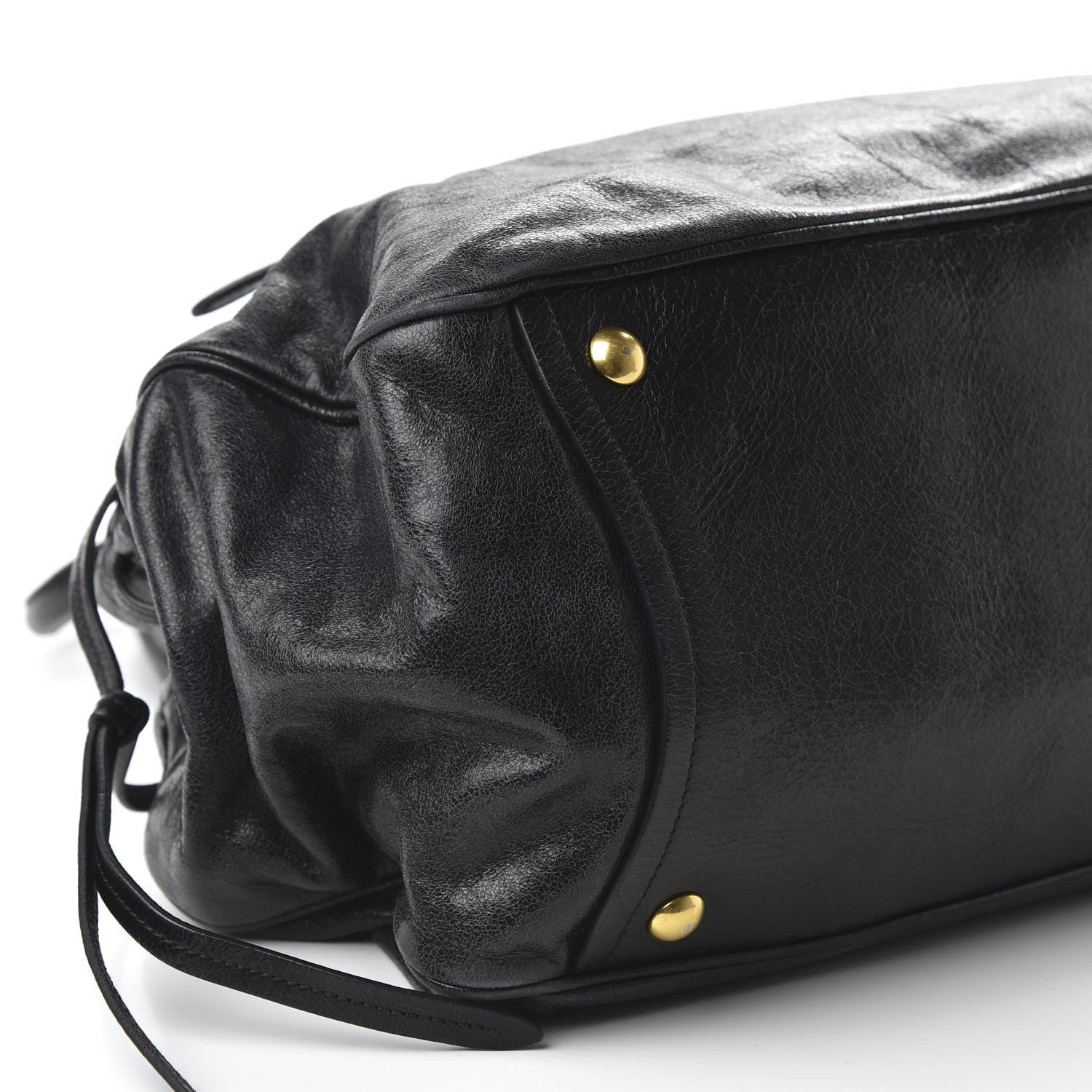 Miu Miu Vitello Shine Bow Shopping Tote Black 7 of 10