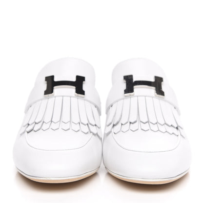 Hermes Goatskin Tuileries Mules 37 White 2 of 9