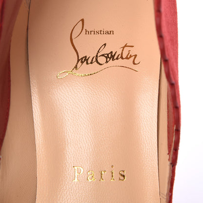 Christian Louboutin Veau Velours Pijonina 100 Booties 37 Rougissime 7 of 8