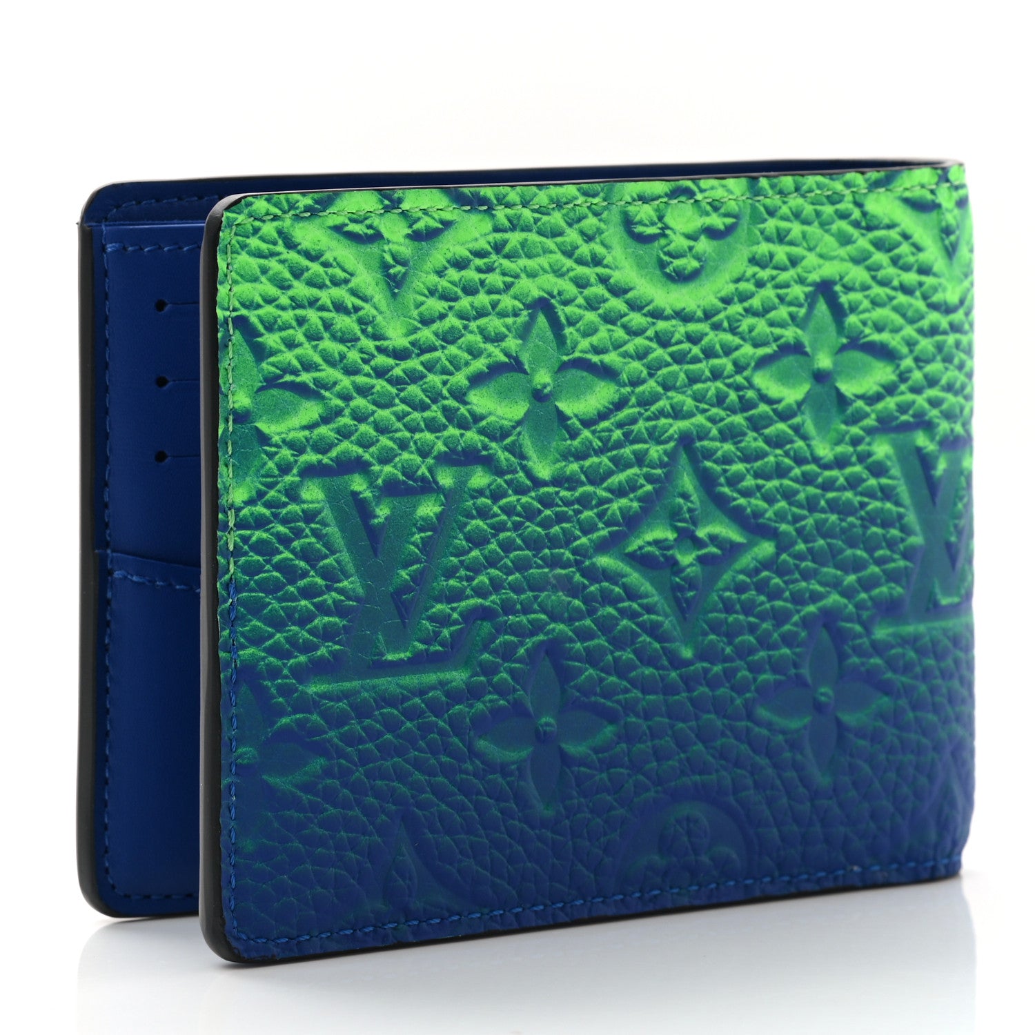 Louis Vuitton Taurillon Illusion Slender Wallet Bleu Vert 3 of 7