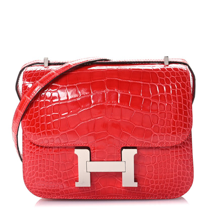 Hermes Shiny Alligator Constance 18 Rouge de Coeur 1 of 13