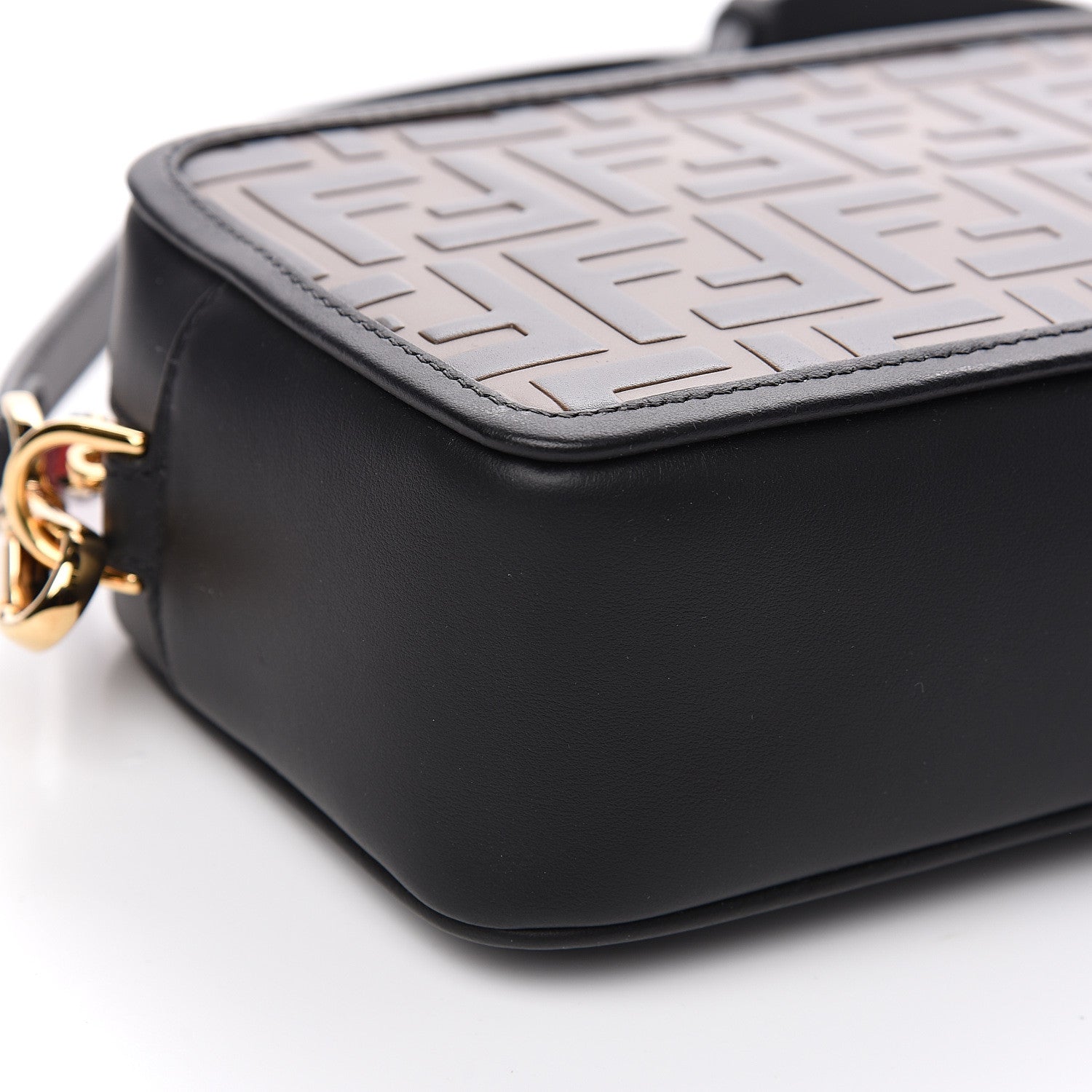 Fendi Vitello Century Bi-Color FF 1974 Embossed Mini Camera Case Maya Black 8 of 10