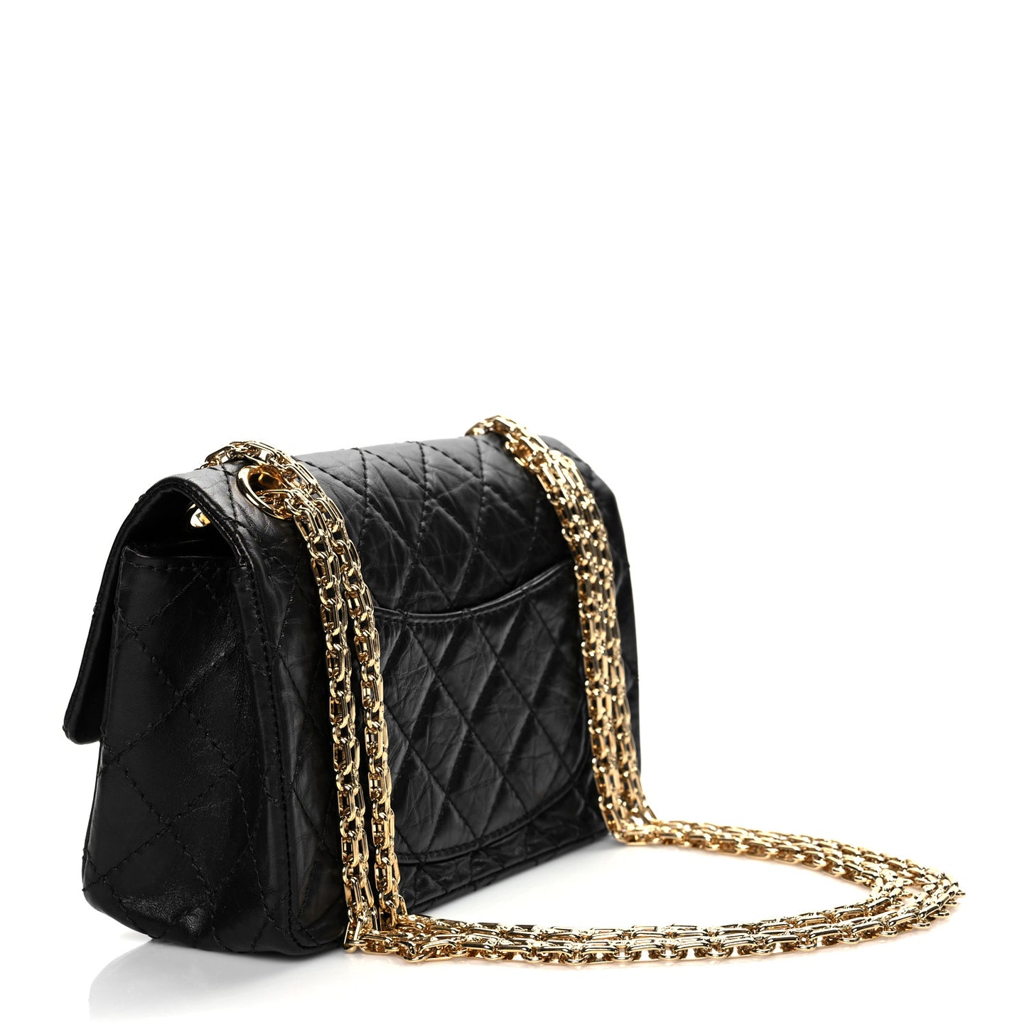 Aged Calfskin Quilted 2.55 Reissue Mini Flap Black