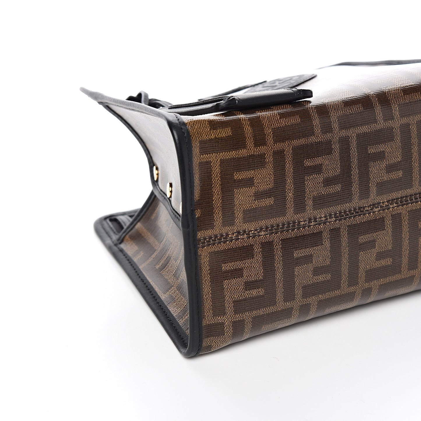 Glazed Fabric Vitello Century FF 1974 Stamp Patch Mini Peekaboo Defender Cover Mogano Panna Black