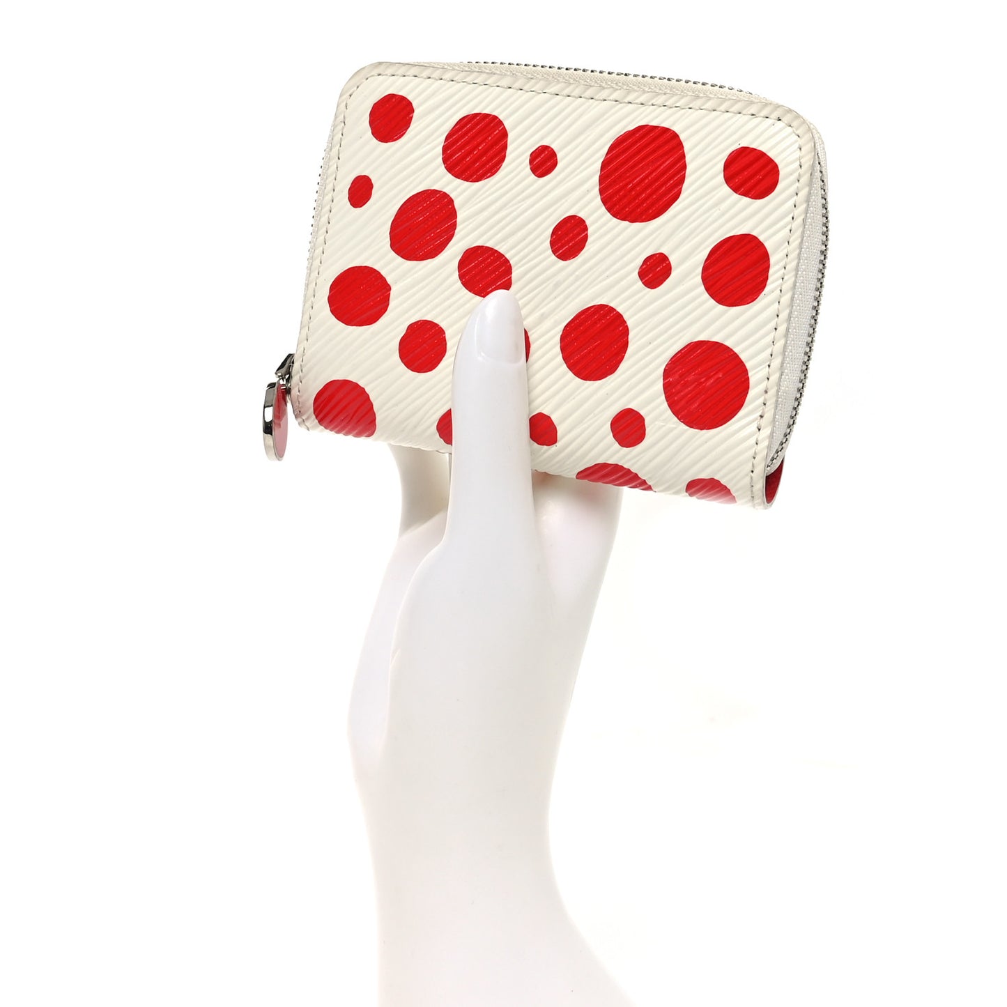 LV X YK Kusama Epi Zippy Coin Purse White