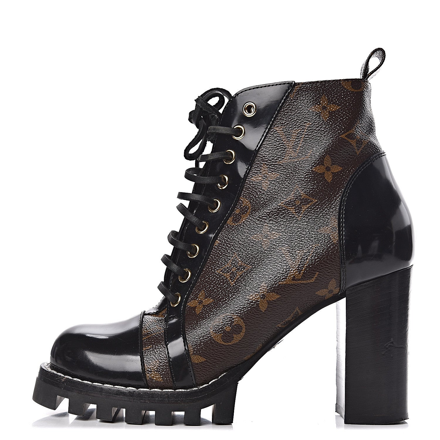 Louis Vuitton Patent Calfskin Monogram Star Trail Ankle Boots 39.5 Black 1 of 11