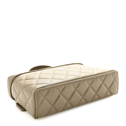 Chanel Caviar Quilted Top Handle Slim Vanity With Chain Dark Khaki 5 of 11