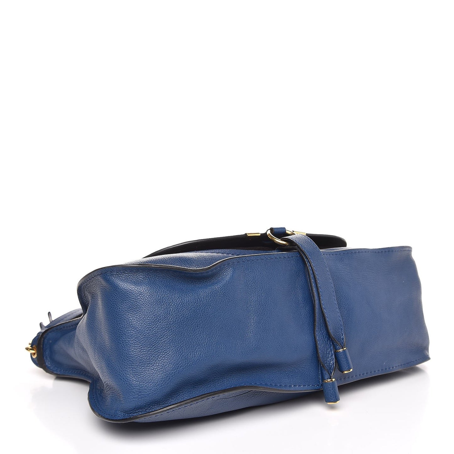 Natural Grain Calfskin Medium Marcie Nude Satchel Factory Blue