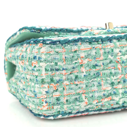 Chanel Tweed Quilted Mini Rectangular Flap Green White Blue Orange 9 of 11
