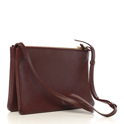 Celine Lambskin Large Trio Crossbody Bag Burgundy 2 of 9
