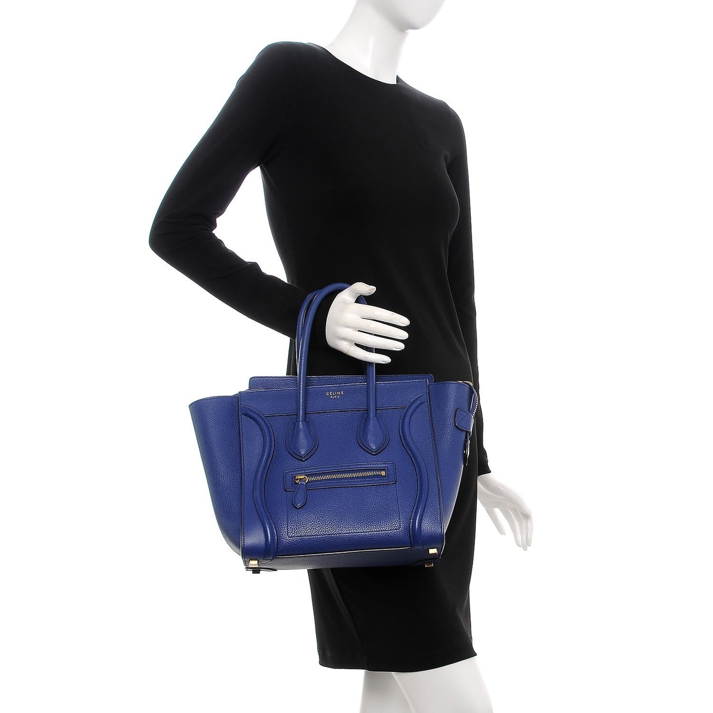 Drummed Calfskin Micro Luggage Indigo
