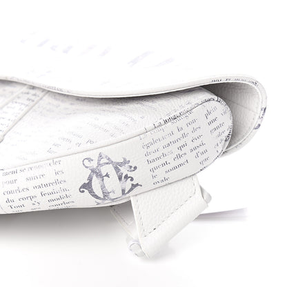 Christian Dior X DANIEL ARSHAM Grained Calfskin Newspaper Print Saddle Bag White 8 of 11
