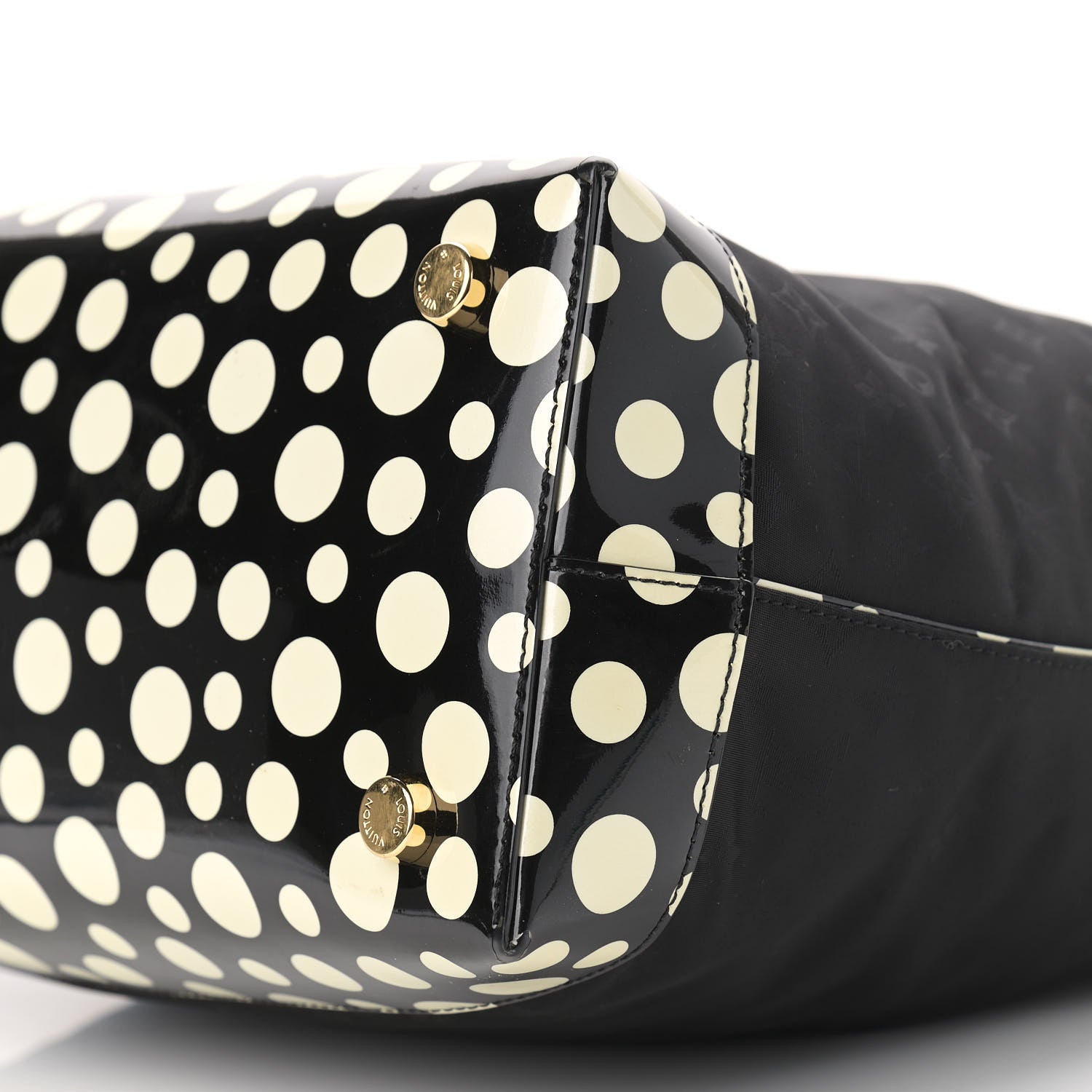 Louis Vuitton Nylon Kusama Infinity Dots Lockit Vertical MM Black White 5 of 11