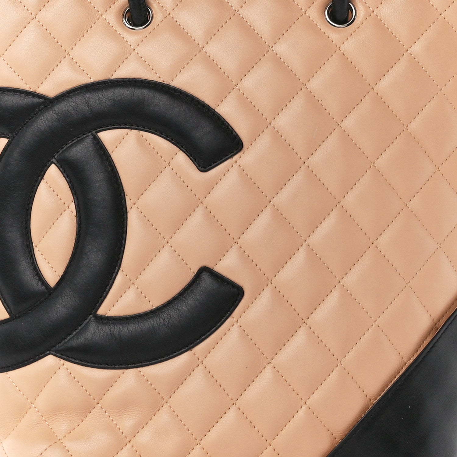 Chanel Calfskin Quilted Medium Cambon Tote Beige Black 8 of 14