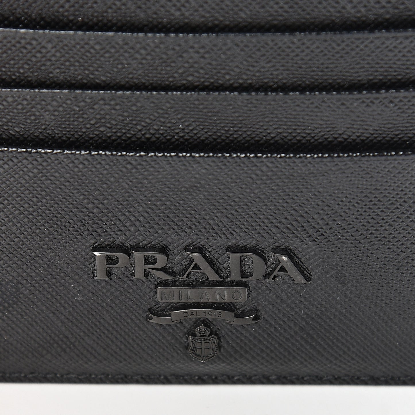 Saffiano Shine Monochrome Card Holder Black