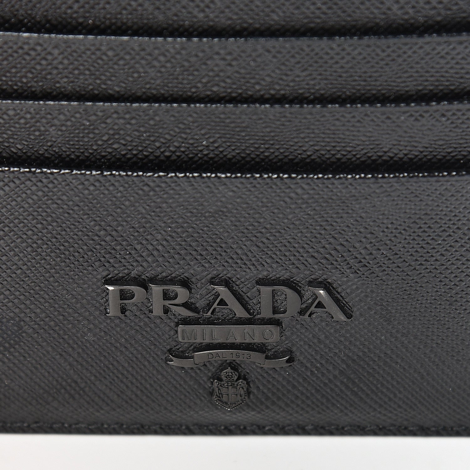 Prada Saffiano Shine Monochrome Card Holder Black 7 of 8
