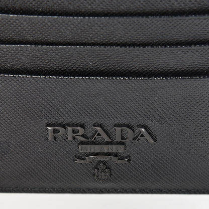Prada Saffiano Shine Monochrome Card Holder Black 7 of 8