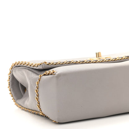 Chanel Calfskin Stitched Chain Flap Grey 9 of 11