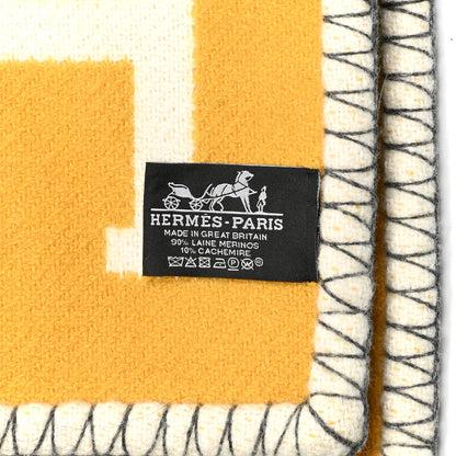 Hermes Wool Cashmere Avalon III Blanket Gris Soleil 3 of 3
