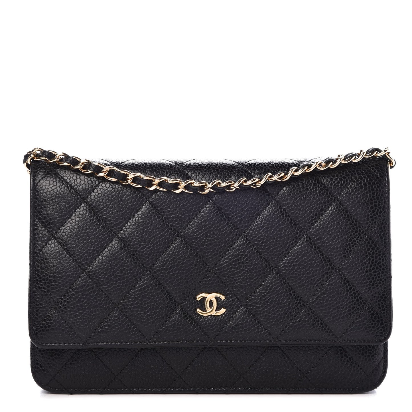 Caviar Quilted Wallet On Chain WOC Black