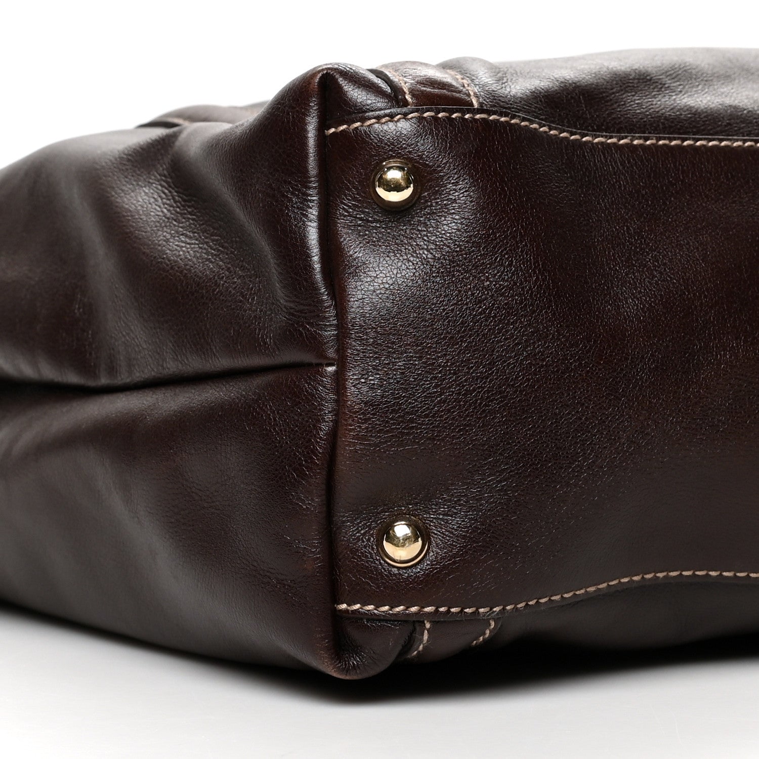 Gucci Calfskin Large Britt Shoulder Bag Dark Brown 9 of 12