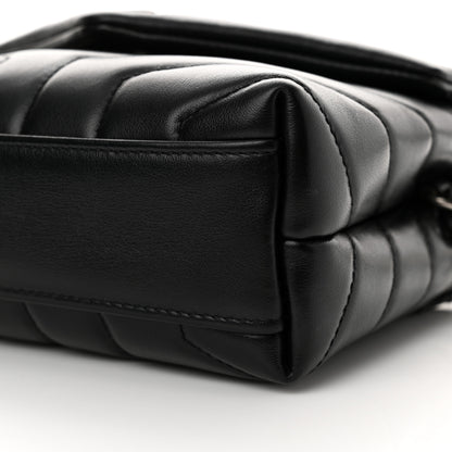 Saint Laurent Calfskin Y Quilted Monogram Toy Loulou Crossbody Bag Black 10 of 14