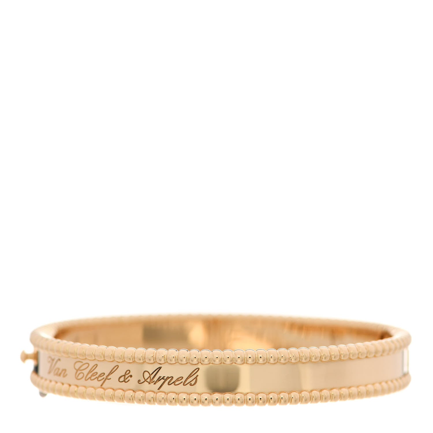 Van Cleef & Arpels 18K Yellow Gold Perlee Signature Bangle Bracelet XS 3 of 4