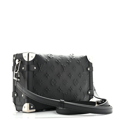 Louis Vuitton Calfskin Debossed Monogram Side Trunk Black 2 of 9