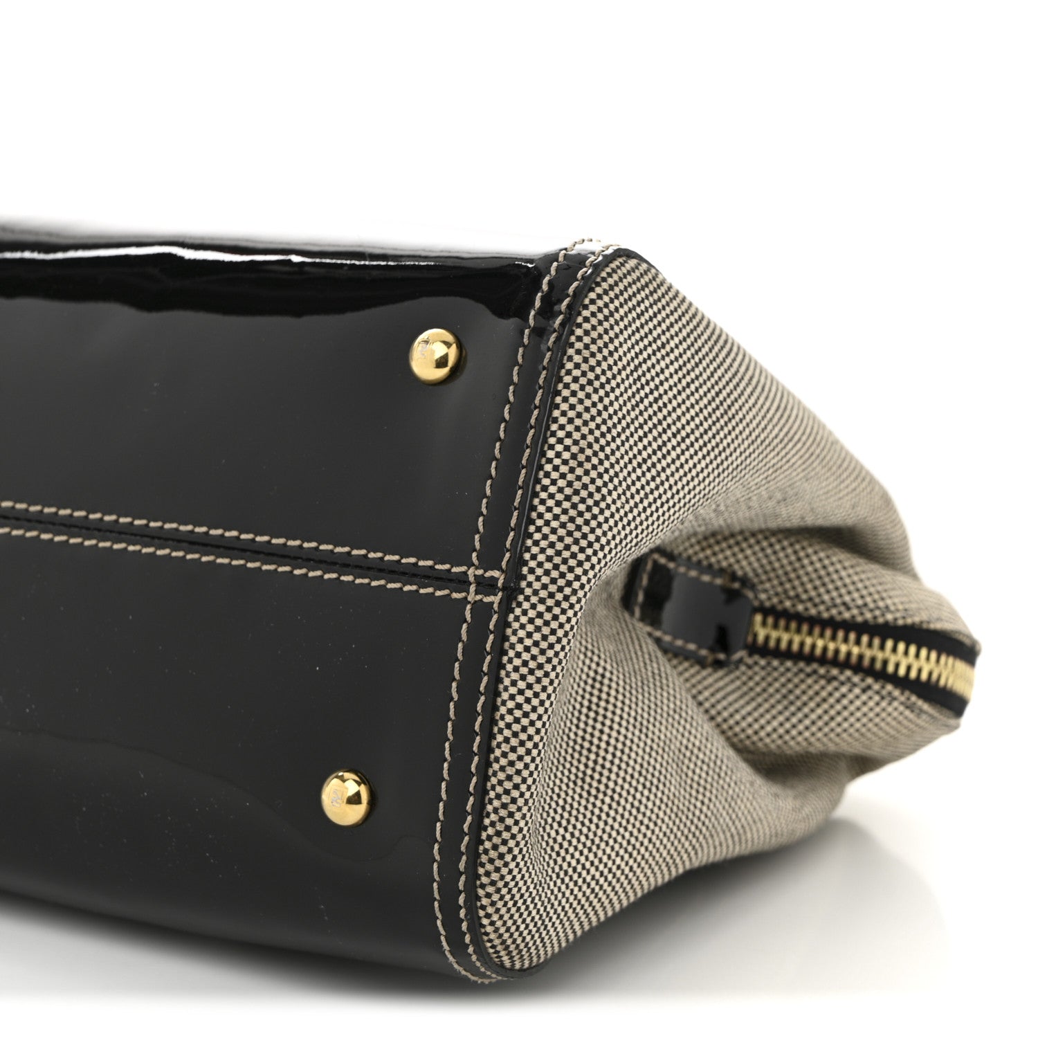Fendi Patent Canvas Small Chameleon Tote Black 10 of 10