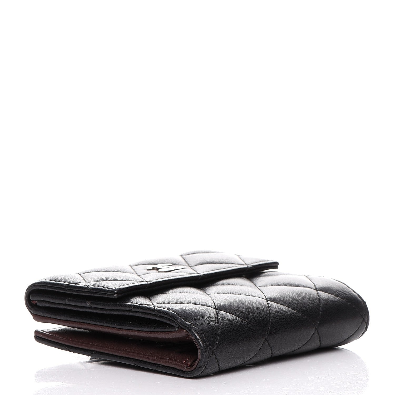 Chanel Lambskin Quilted Compact French Flap Wallet Black 4 of 8