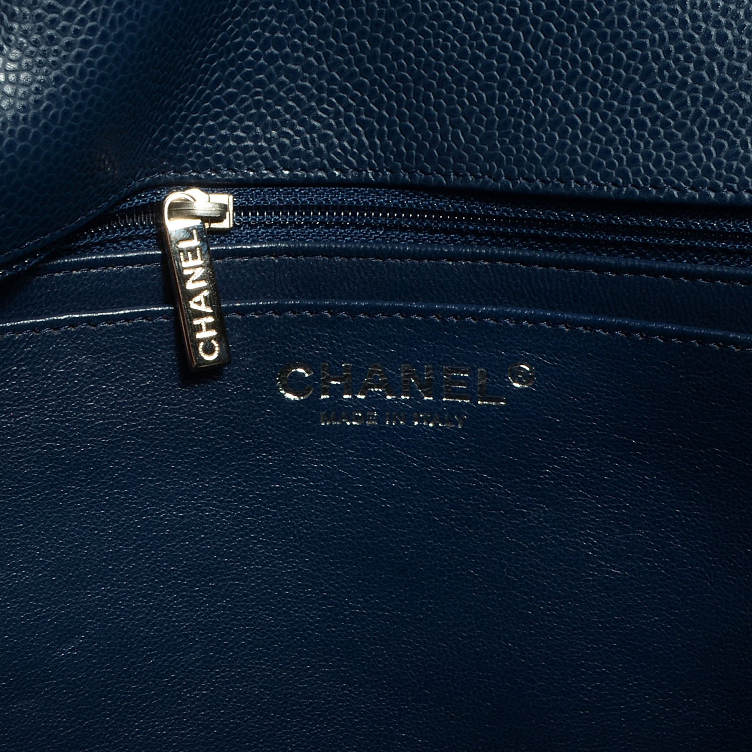 Chanel Caviar Jumbo Single Flap Navy Blue 7 of 8