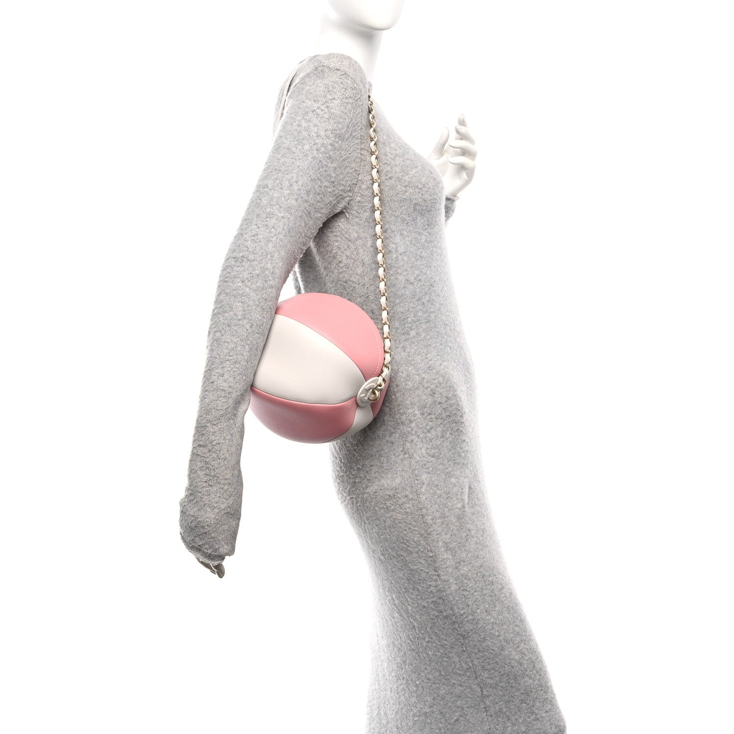 Chanel Calfskin Coco Beach Ball Bag White Pink 2 of 10