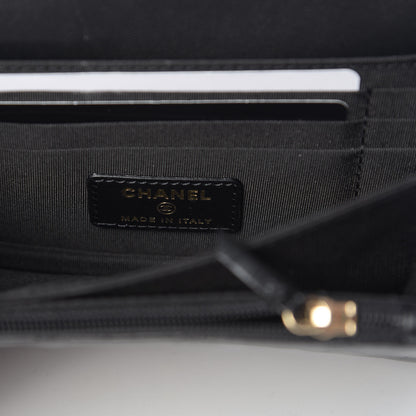 Chanel Calfskin Quilted Mini Maxi Pearls Wallet On Chain WOC Black 6 of 11