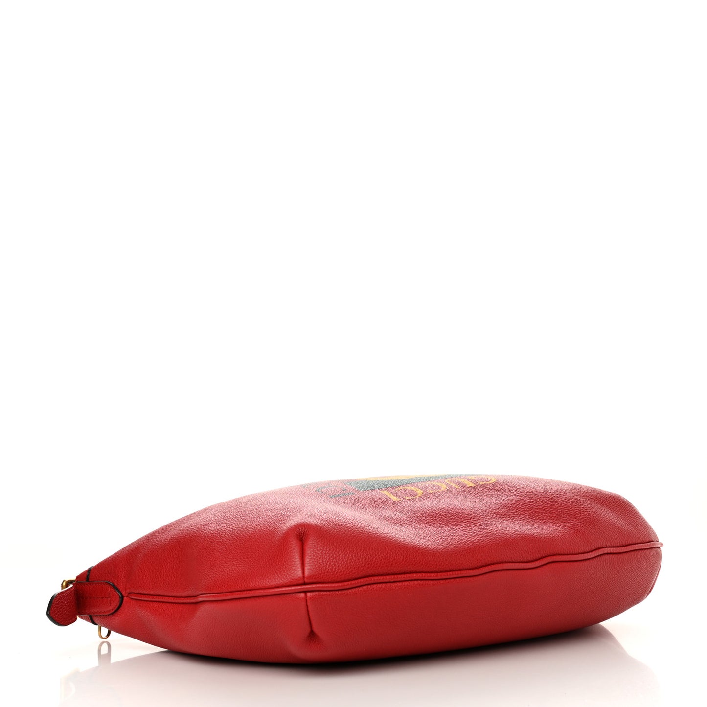 Grained Calfskin Logo Half Moon Hobo Red