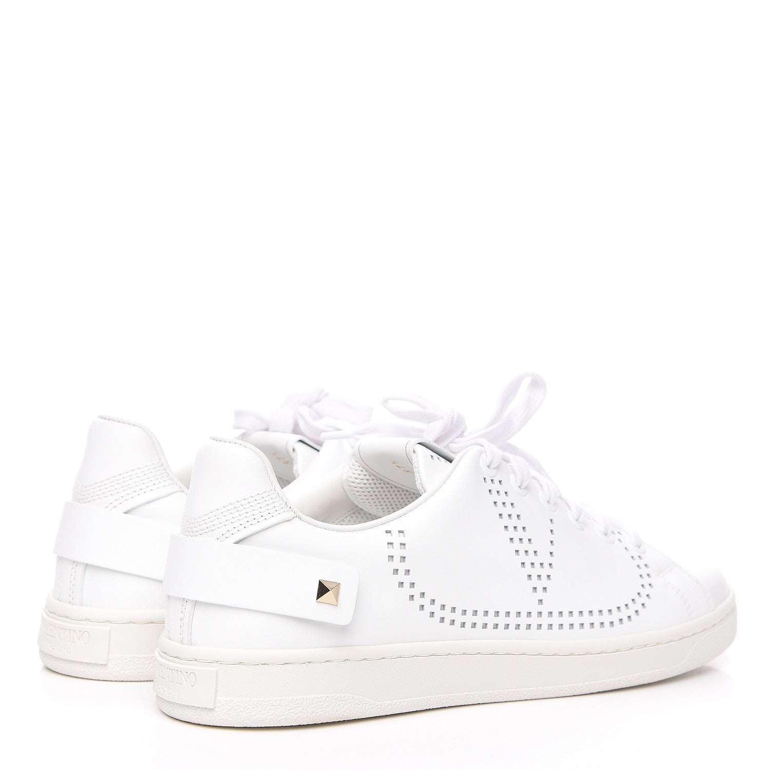 Valentino Garavani Calfskin Womens Backnet Sneakers 37.5 White 4 of 10
