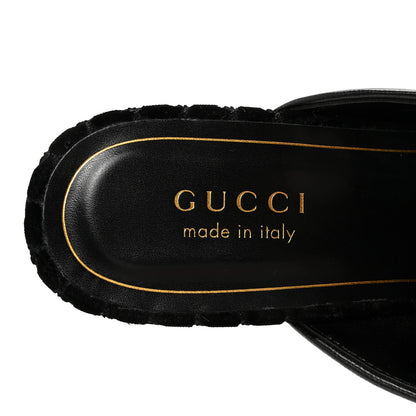 Gucci Velvet GG Monogram Womens Princetown Slippers 39 Black 8 of 9