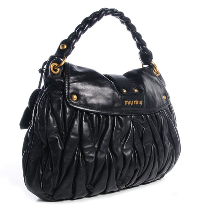 Miu Miu Nappa Matelasse Coffer Hobo Black 3 of 9