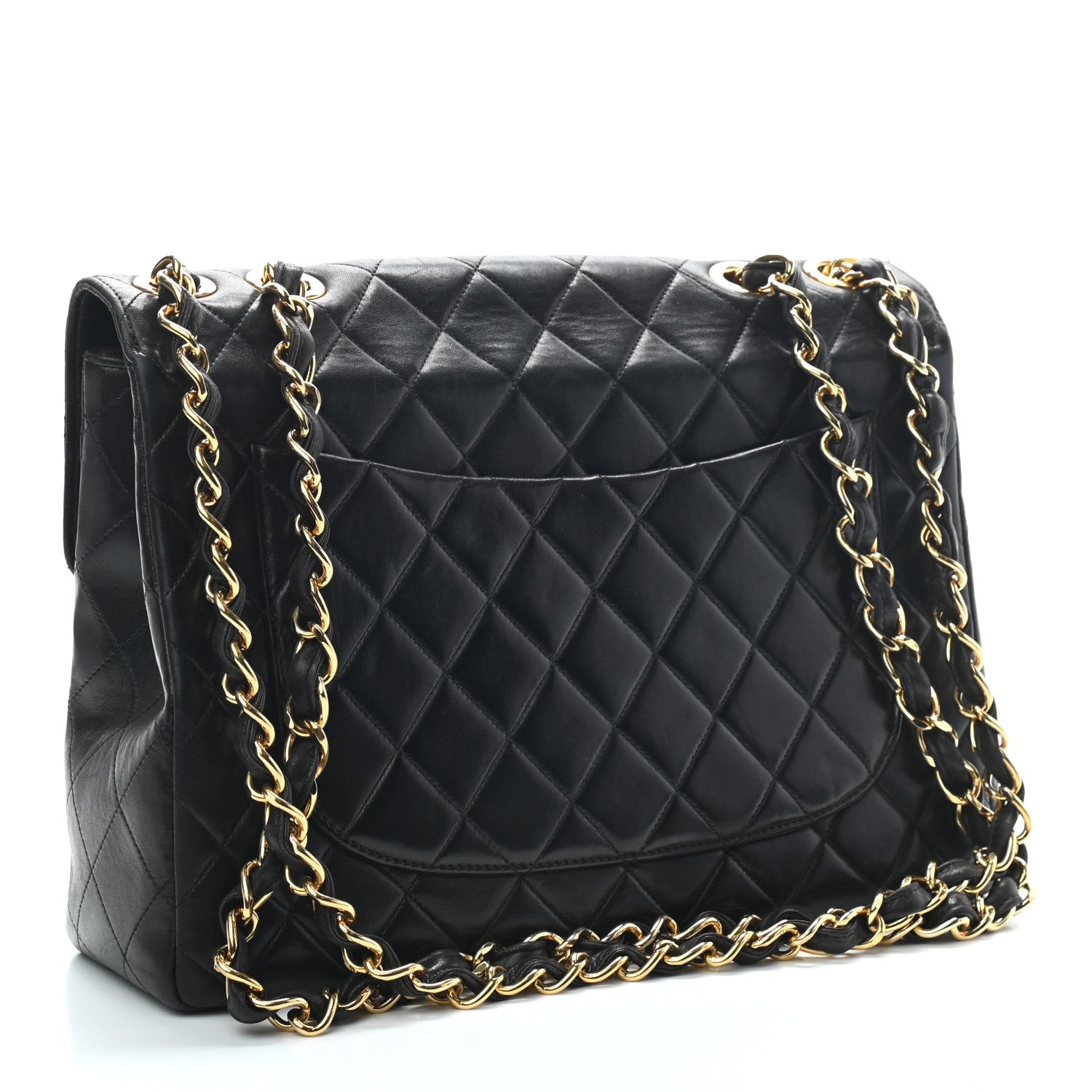Chanel Lambskin Quilted XL Jumbo Single Flap Black 3 of 13