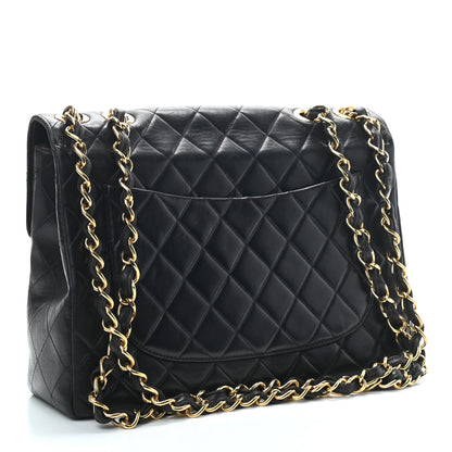 Chanel Lambskin Quilted XL Jumbo Single Flap Black 3 of 13
