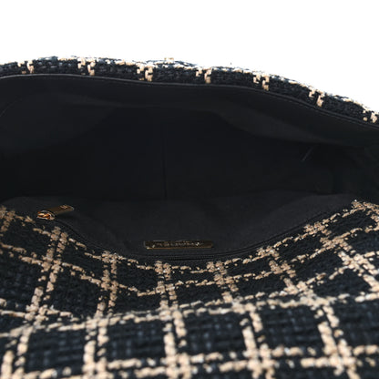 Chanel Tweed Quilted Large Chanel 19 Flap Black Beige 4 of 4
