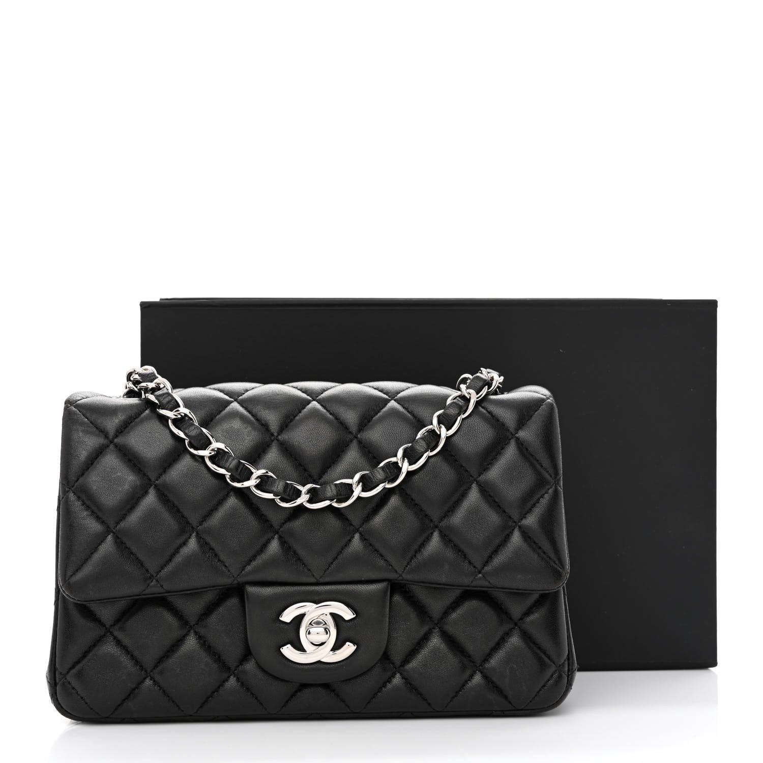 Chanel Lambskin Quilted Mini Rectangular Flap Black 11 of 11