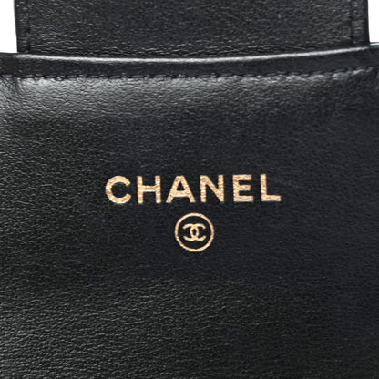 Chanel Crumpled Calfskin Chevron Quilted Reissue Card Holder Black 6 of 8