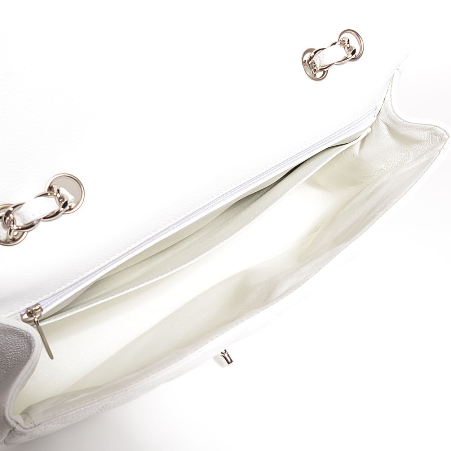 Caviar Quilted Jumbo Single Flap White