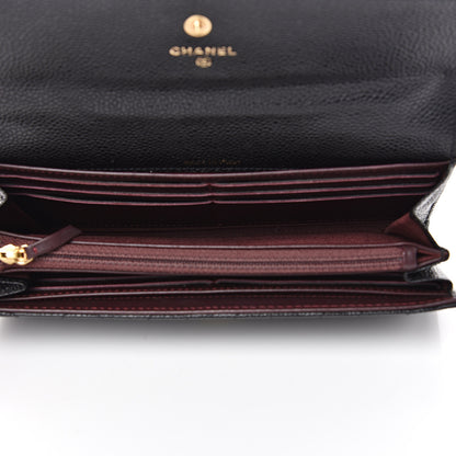 Chanel Caviar Quilted Large Gusset Flap Wallet Black 4 of 9