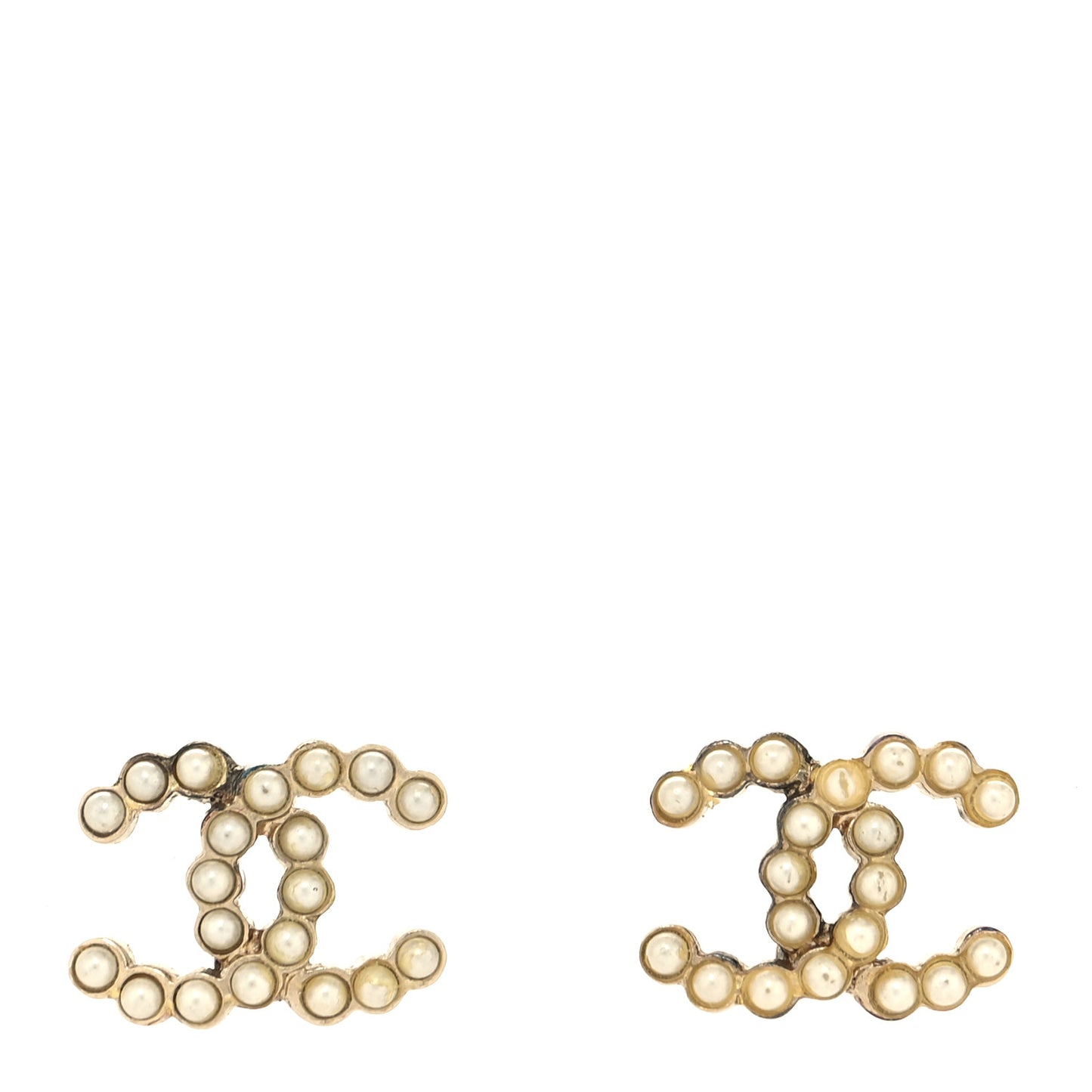 Pearl CC Earrings Silver
