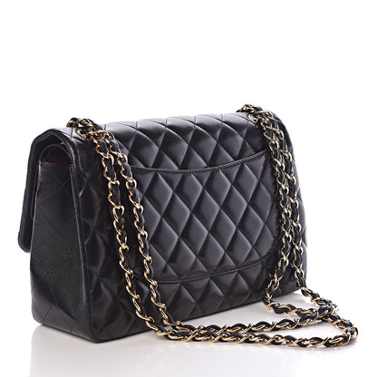 Chanel Lambskin Quilted Jumbo Double Flap Black 3 of 10