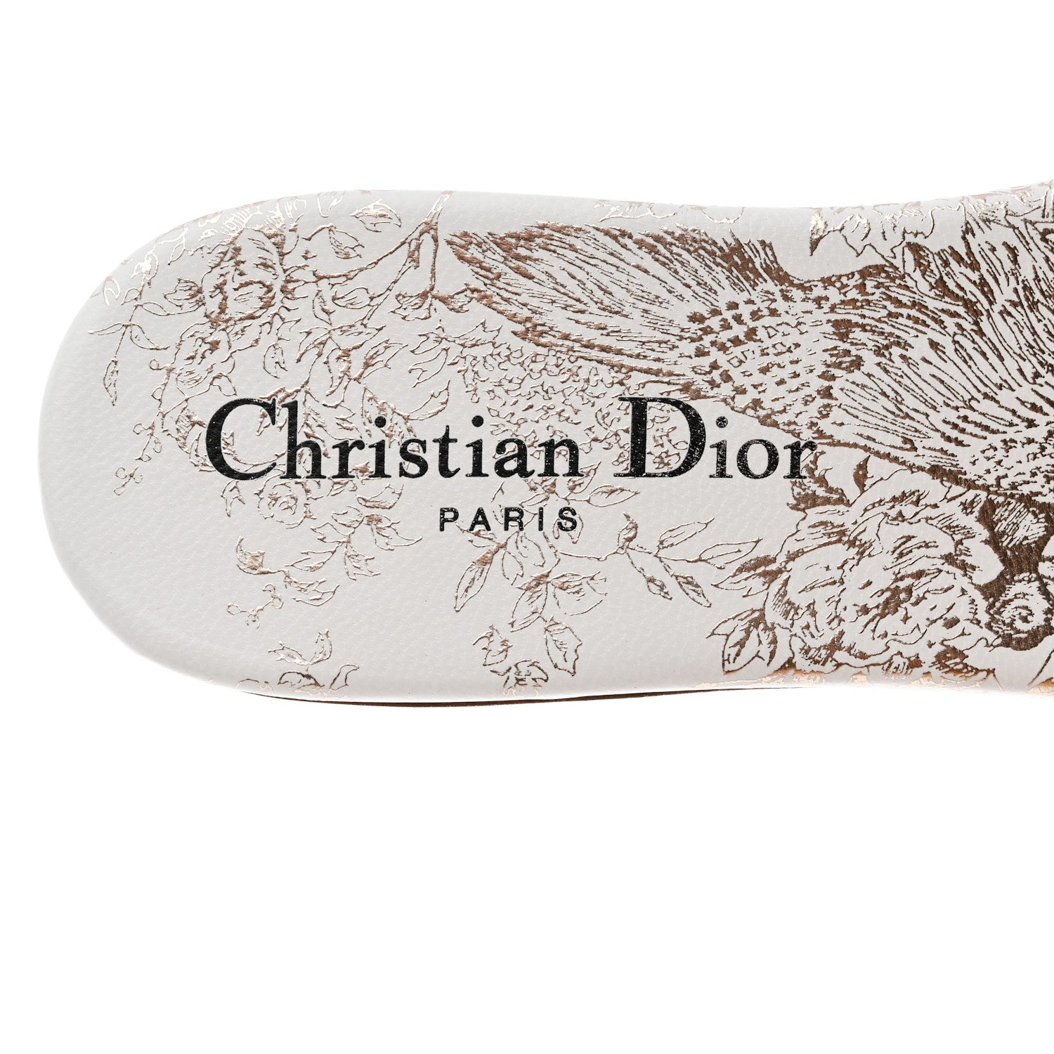 Christian Dior Canvas Lurex Jardin d'Hiver Embroidered Dway Flat Slide Sandals 37 White Palladium 7 of 9