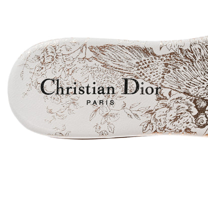 Christian Dior Canvas Lurex Jardin d'Hiver Embroidered Dway Flat Slide Sandals 37 White Palladium 7 of 9